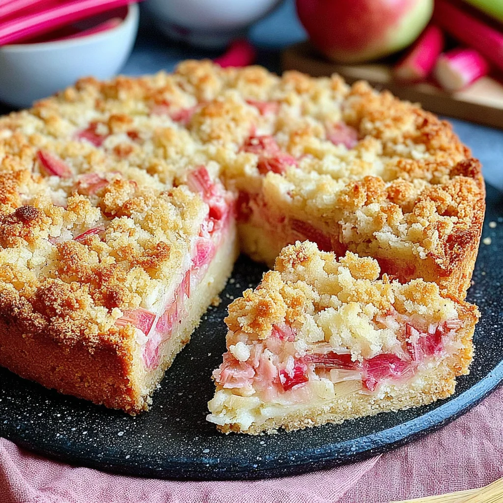 Köstlicher Rhabarberkuchen mit Streusel – Einfaches Rezept für den perfekten Genuss!
