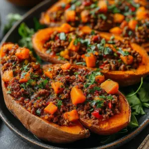 Scharfes Honig-Hackfleisch mit Süßkartoffel-Booten: Das ultimative Rezept für Geschmacksexplosionen!