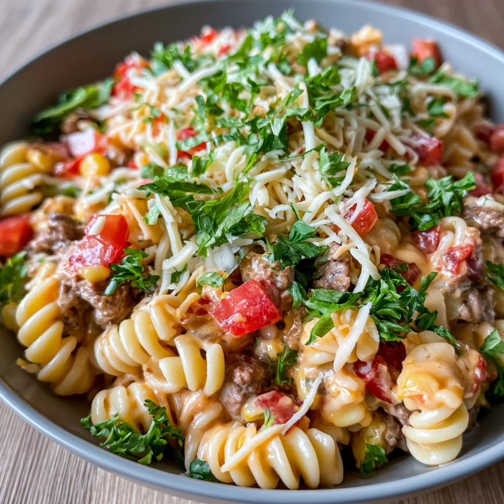Cremige Cheeseburger-Pasta: Das Rezept für Käseliebhaber, das du lieben wirst!