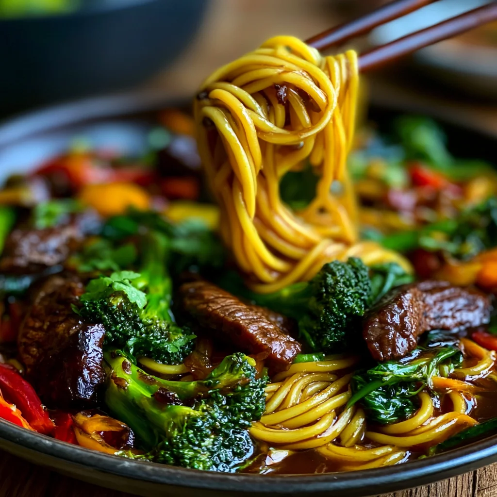 Knuspriges Rindfleisch mit Brokkoli-Nudeln: Das gesunde Rezept für dein schnelles Abendessen!