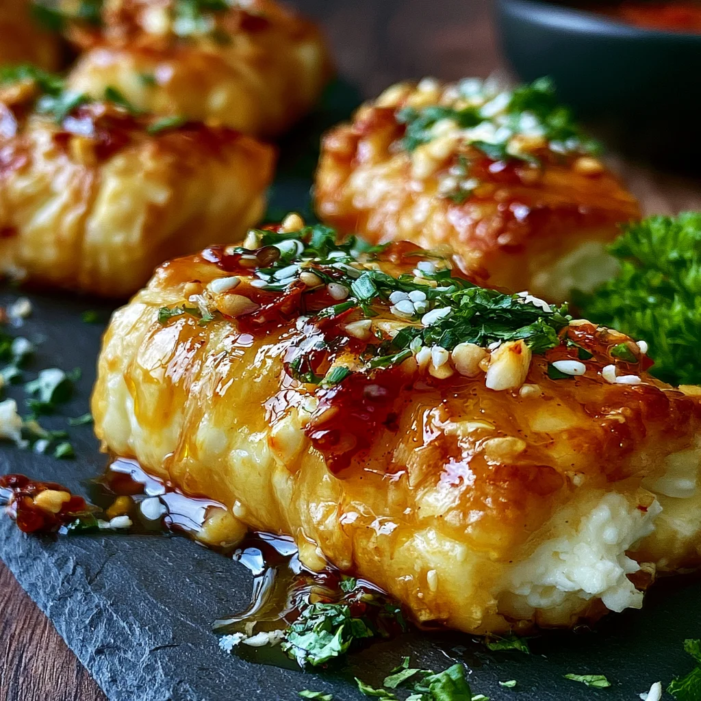 Köstliche Ofen-gebackene Feta-Rollen mit Chili-Honig: Einfaches Rezept für den perfekten Snack!