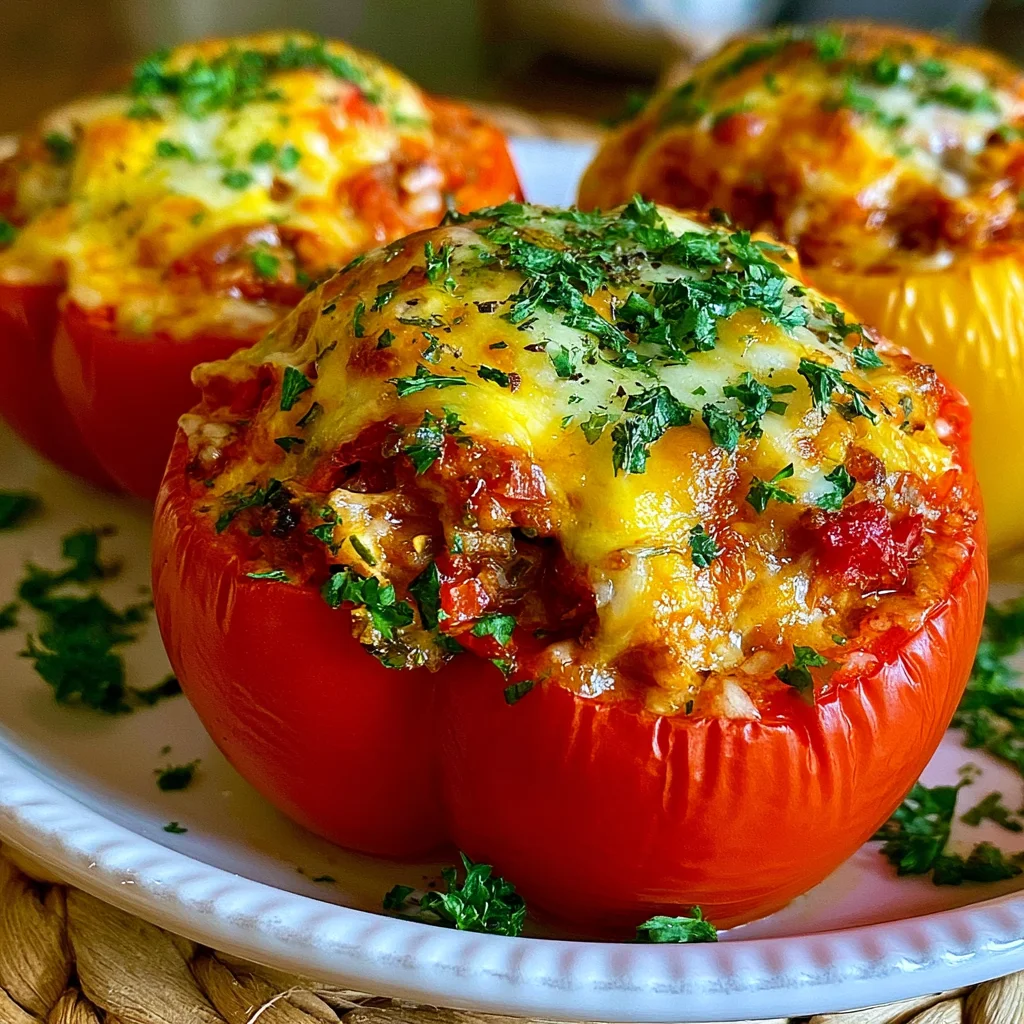 Köstlicher gefüllter Paprika Auflauf – einfaches Rezept für die ganze Familie!