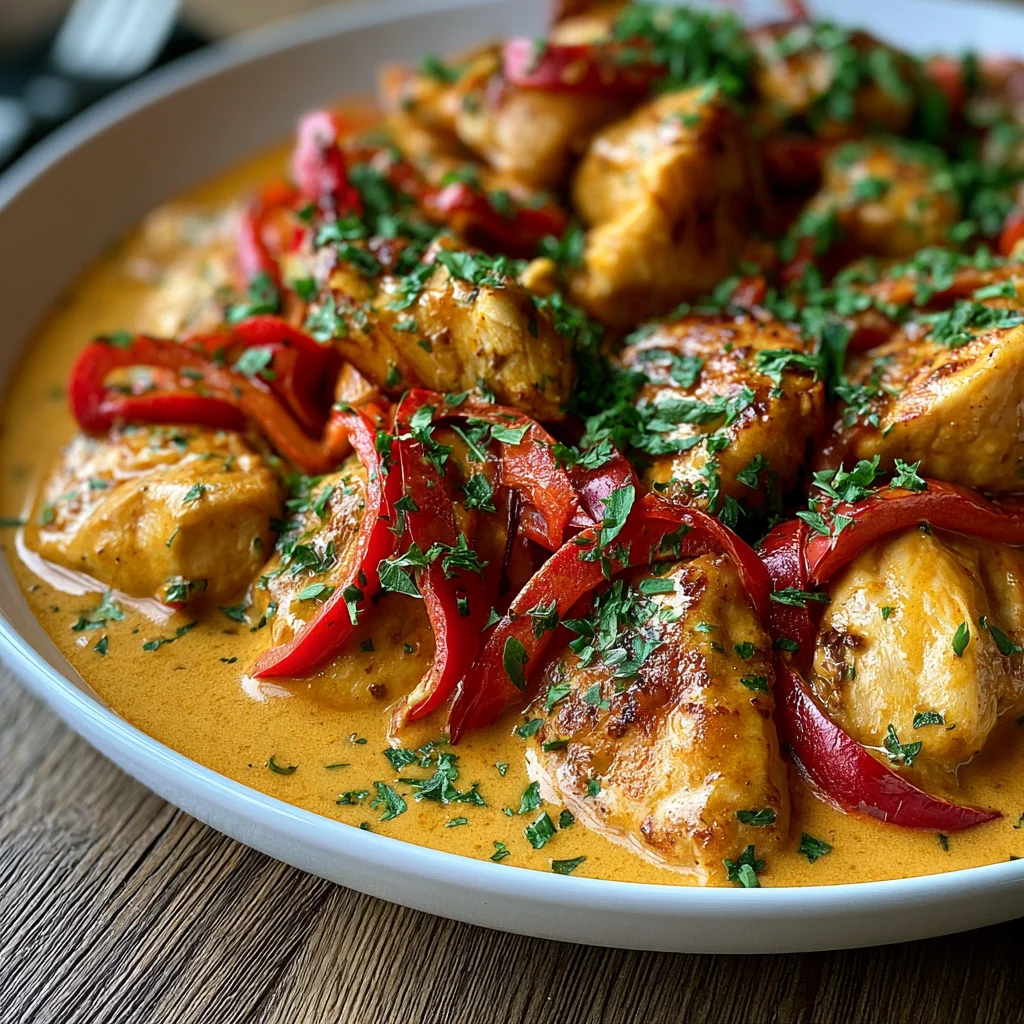 Köstliches Paprika-Sahne-Hähnchen Rezept: Schnell zubereitet und unwiderstehlich lecker!
