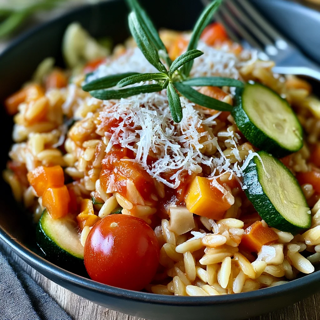 Ein-Topf-Kritharaki mit Gemüse und Parmesan: Schnelles Rezept für mediterranen Genuss!
