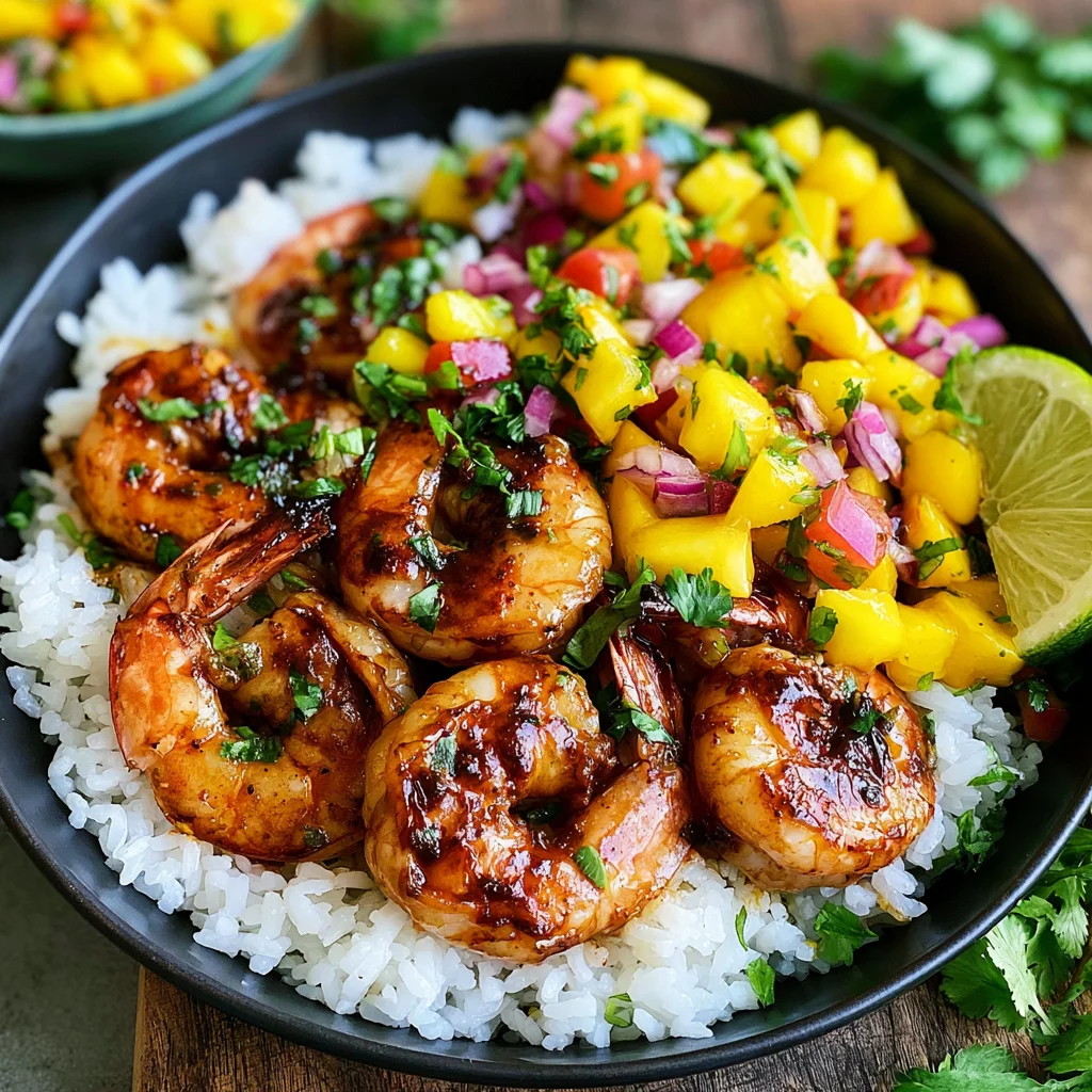 Pikante Garnelen und Mango Salsa Reisbowl: Das Rezept für deinen Sommergenuss!